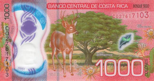 1000 Colones Costa Rica 20.09.2019